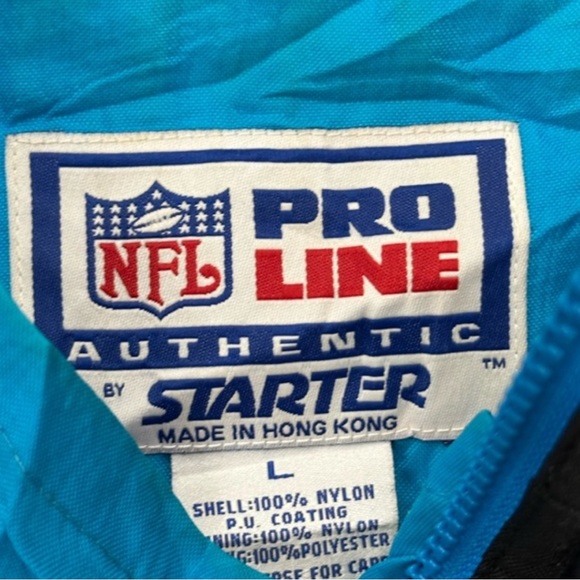 Vintage 90s NFL North Carolina Panthers Quarter Zip Starter Bomber Jacket L - Picture 5 of 7